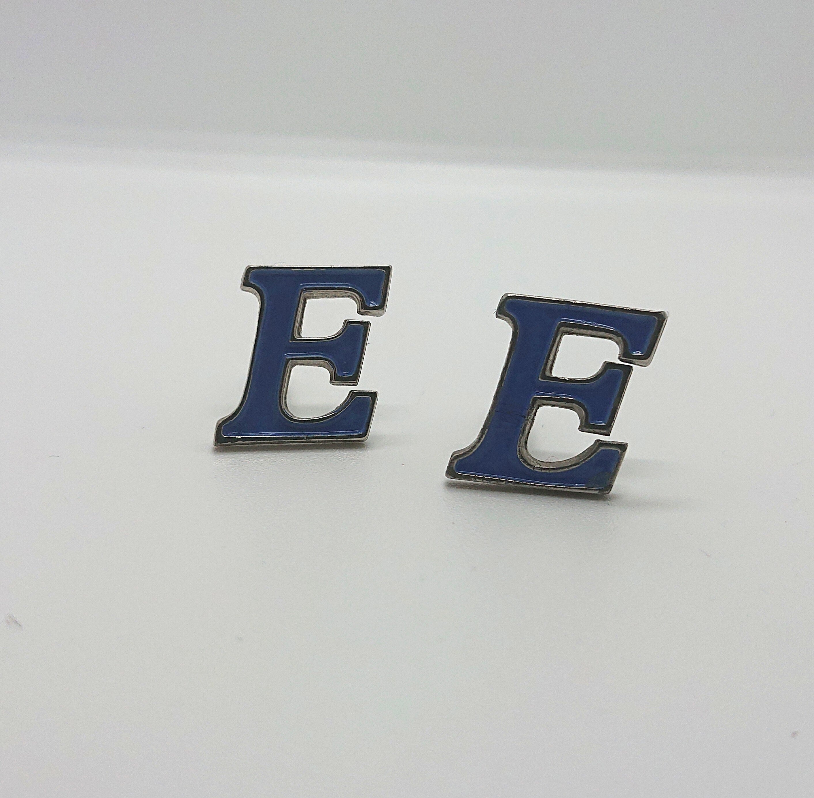 Vintage Cuff Links Initials Novelty Cufflinks E Alphabetical cufflinks  Silver Tone Metal Costume Jewellery Gift for Him Jewelry