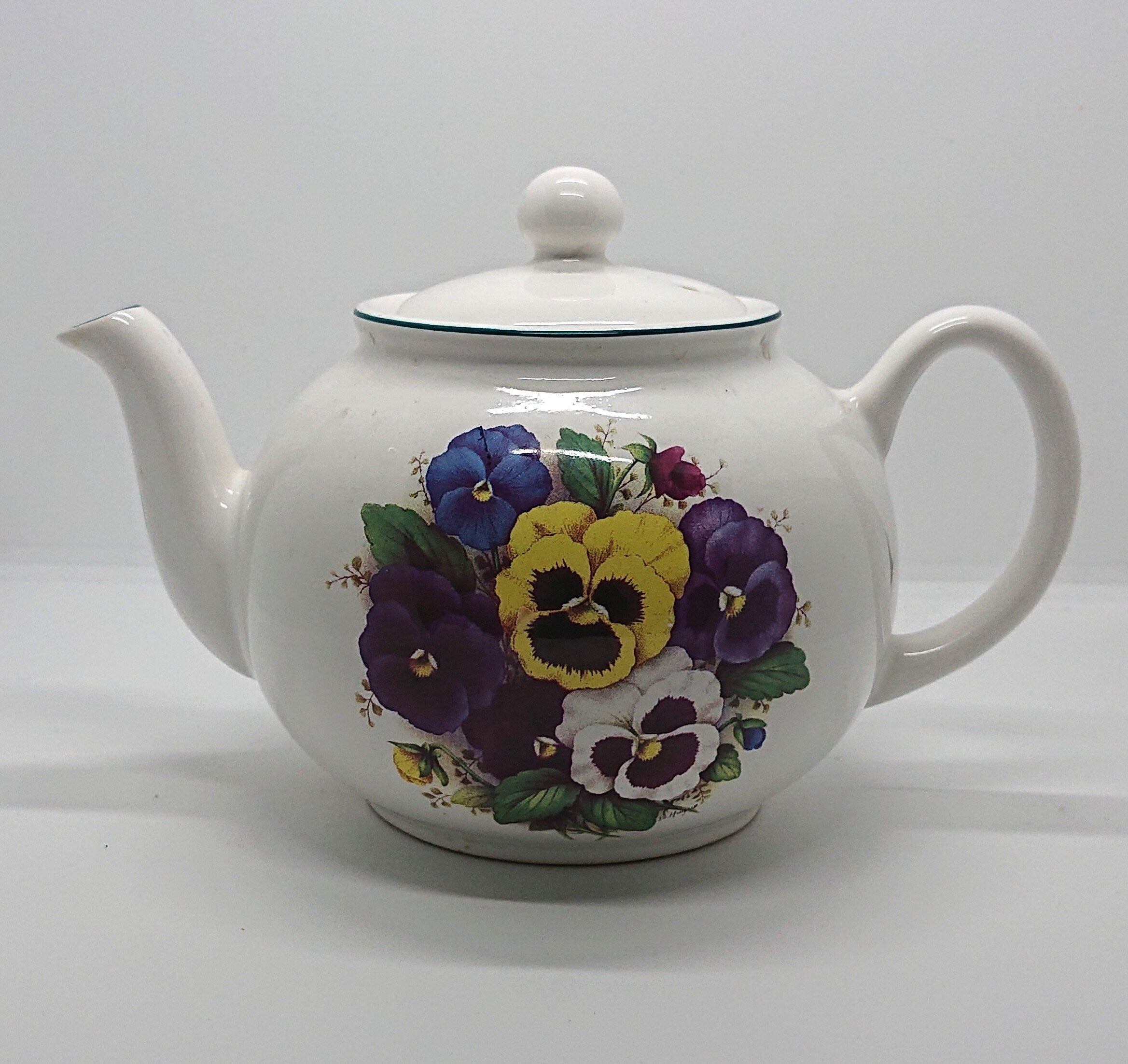 Vintage Sadler Teapot, 1970s Floral Ceramic, Country Kitchen Decor