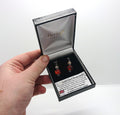 Vintage Earrings Boxed Dangle Drop Crackled Glass and Hematite Jewellery Costume Jewellery Jewelry