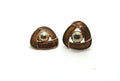 Vintage Chunky Earrings Orange Enamel Silver Stud Triangle Earrings Costume Jewellery Jewelry