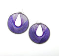 Vintage Chunky Earrings Purple Round Dangle Drop Oversized Round Cotton Costume Jewellery Jewelry hippie jewellery