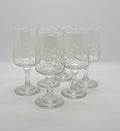 Vintage Drinking Glasses Sherry/Wine Set of 6 Retro White Starburst Design Kitsch Barware