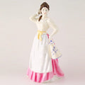 Royal Doulton Figurine Dairy Maid HN4249 Nada Pedley Country Maids Pretty Lady Figurine Lemon, white and pink Dress
