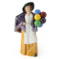 Royal Doulton Figurine Balloon Lady HN2935  Royal Doulton Figurine Balloon Characters by Peter Gee Purple, Gold and White Dress
