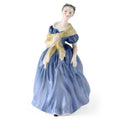 Royal Doulton Figurine Adrienne HN2304  Royal Doulton Figurine  Peggy Davies Classic Blue Dress Porcelain Sculpture Pretty Lady Figure