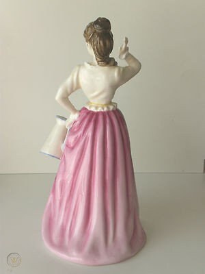 Royal Doulton Figurine Dairy Maid HN4249 Nada Pedley Country Maids Pretty Lady Figurine Lemon, white and pink Dress