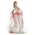 Royal Doulton Tender Moment HN3303  Royal Doulton Figurine Vanity Fair Ladies by Peggy Davies Porcelain Sculpture White and Pink Dress