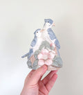 Vintage Blue Bird Figurine, Lladro Style Floral Ornament
