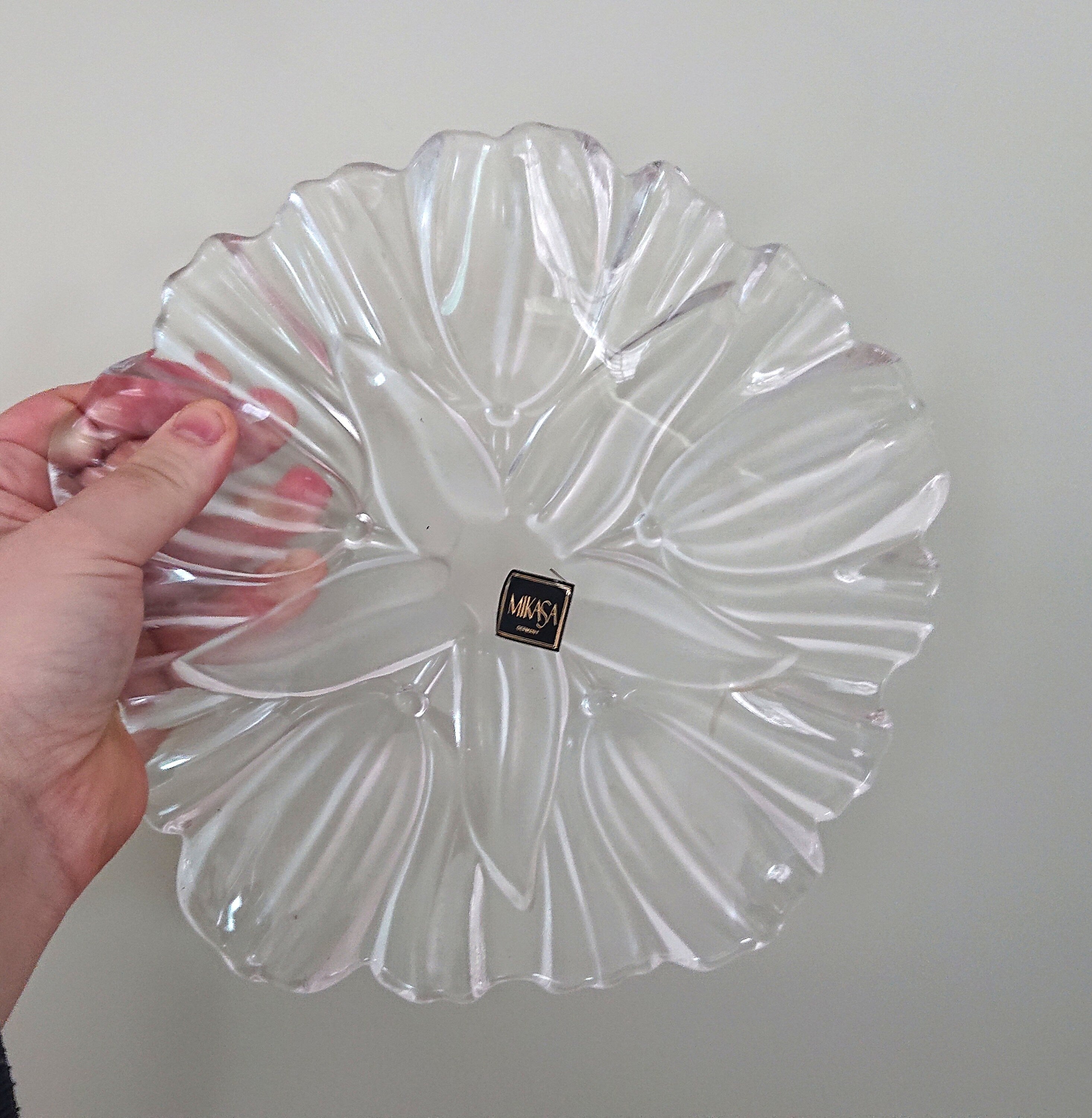 Vintage Dish Studio Nova Boxed Cake Serving Dish Key Dish Glass Bowl Serving Bowl Floral Serving Dish