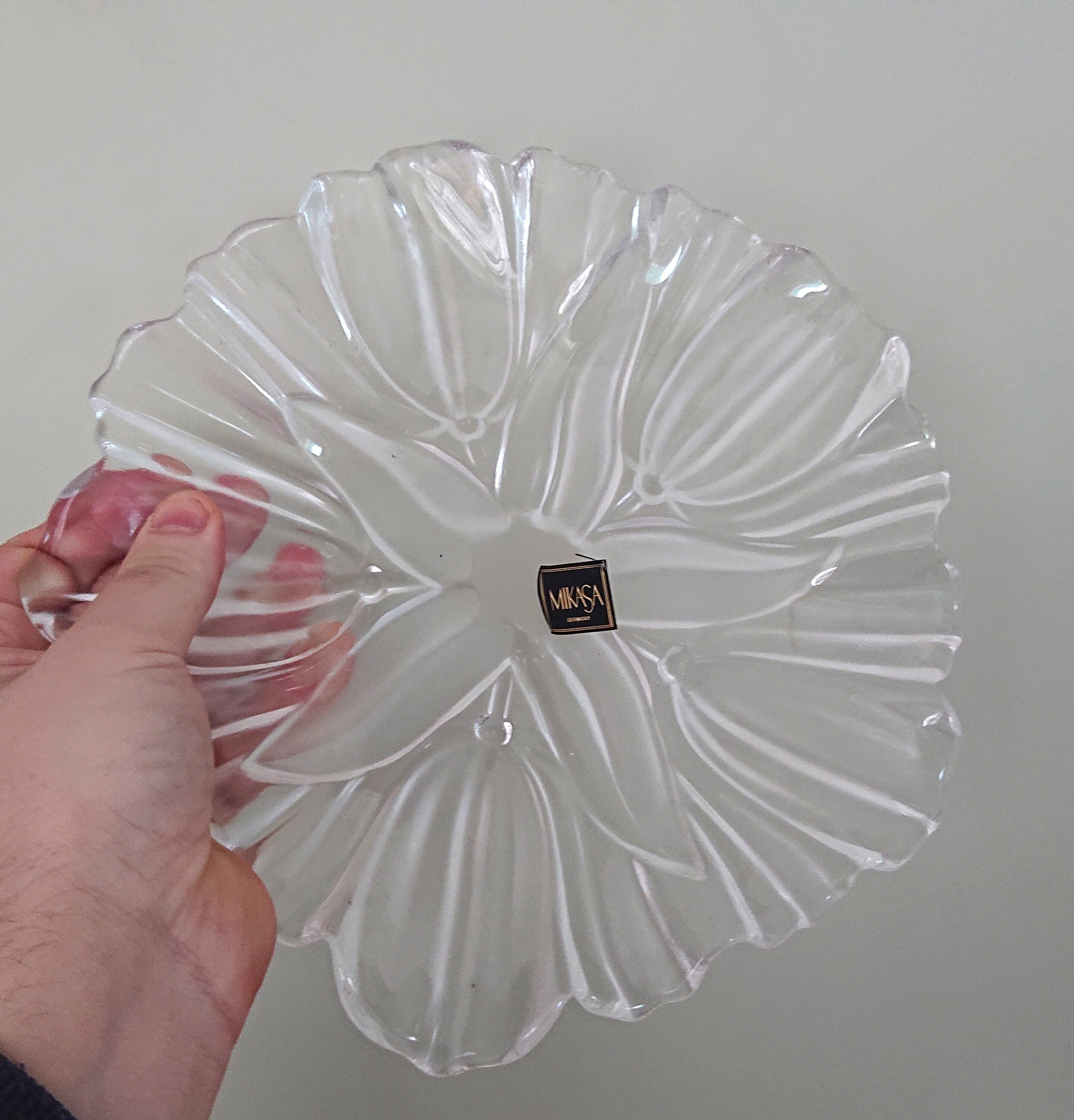 Vintage Dish Studio Nova Boxed Cake Serving Dish Key Dish Glass Bowl Serving Bowl Floral Serving Dish