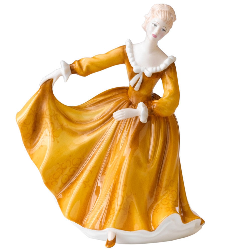 Royal Doulton Lady Figurine Kirsty HN4783 Peggy Davies Classic Orange and White Dress By Peggy Davies Porcelain Figure Pretty Lady Figurine