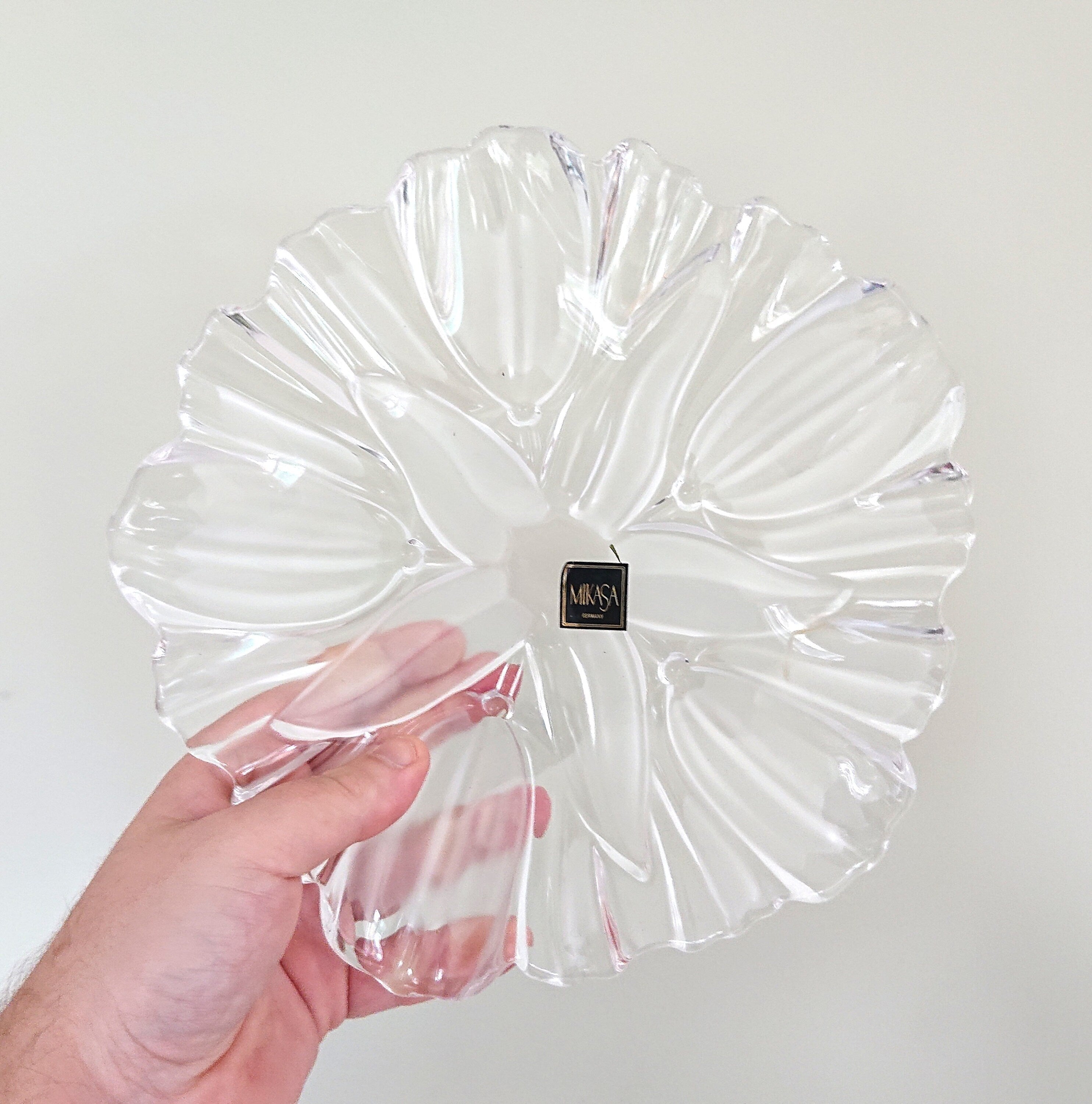 Vintage Dish Studio Nova Boxed Cake Serving Dish Key Dish Glass Bowl Serving Bowl Floral Serving Dish