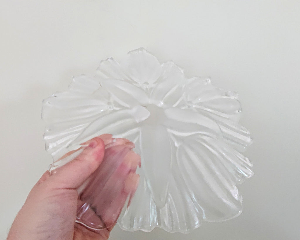 Vintage Dish Studio Nova Boxed Cake Serving Dish Key Dish Glass Bowl Serving Bowl Floral Serving Dish