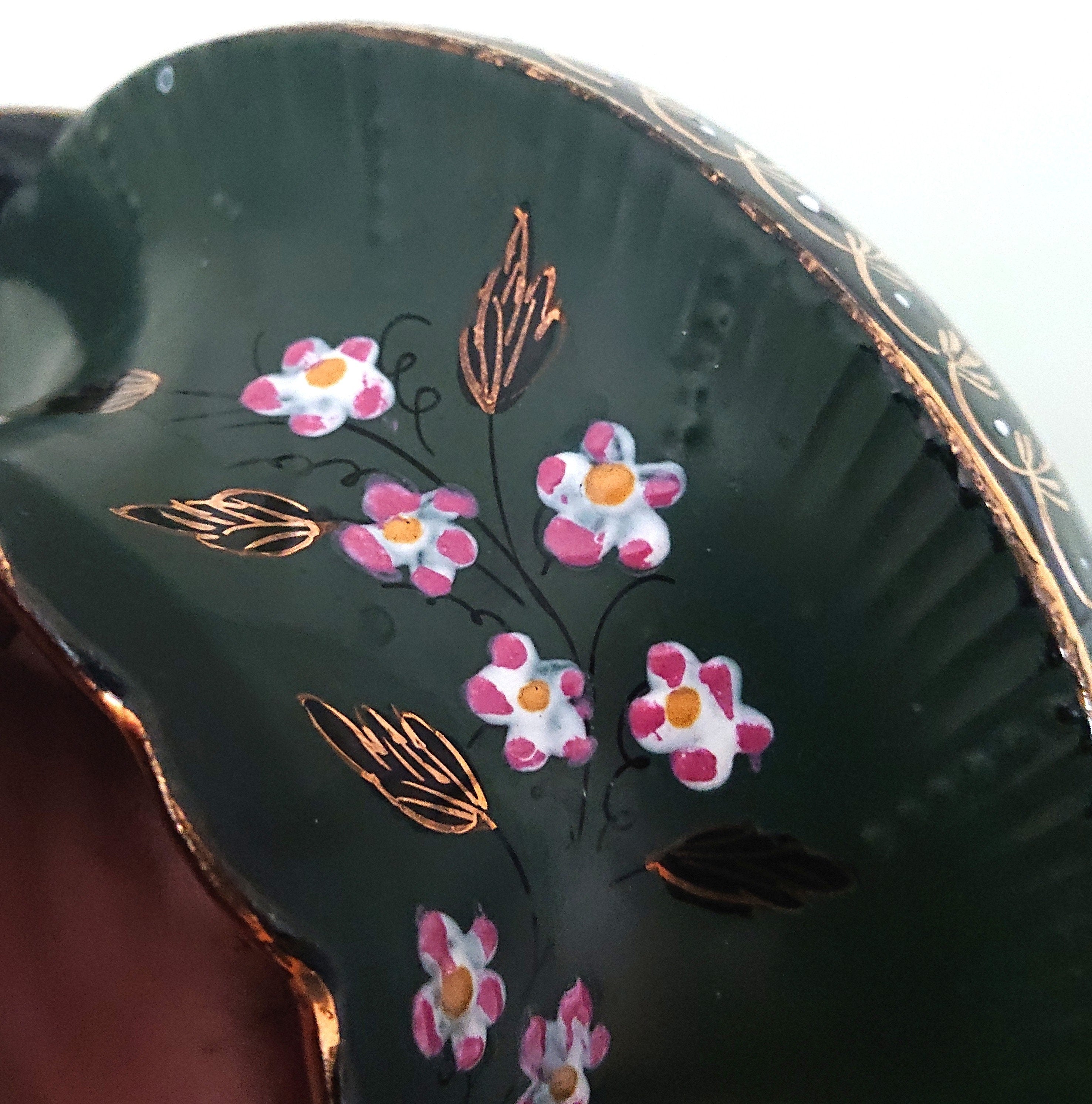 Teapot Antique English Victorian Jackfield Teapot Hand Painted Pansy Decorative Teapot Collectable Ceramic Ornamental