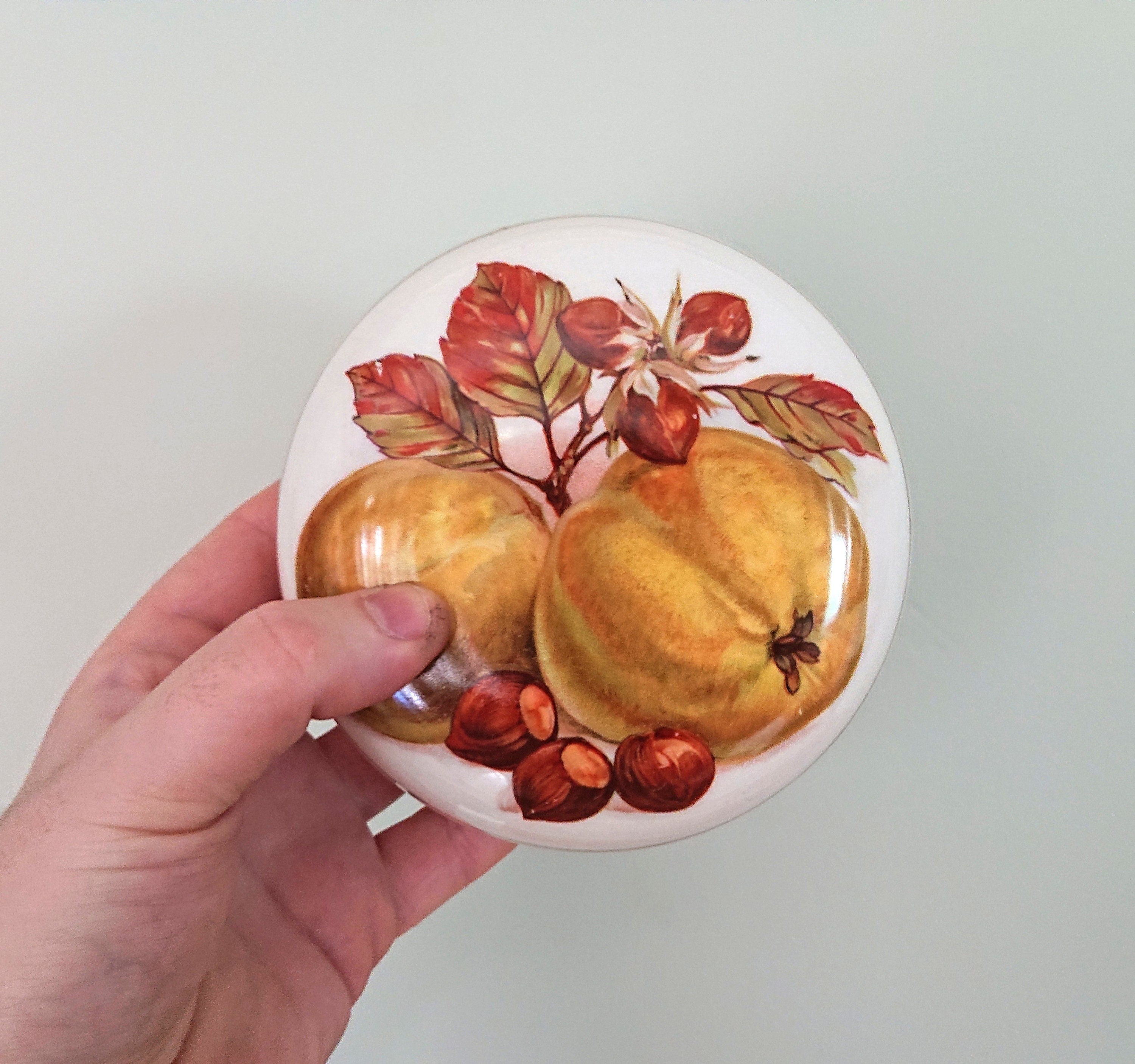 Crown Devon Trinket Dish Bone China Porcelain Jewellery Dish/Tray Ring Vintage Dish Autumn Fruits Staffordshire England