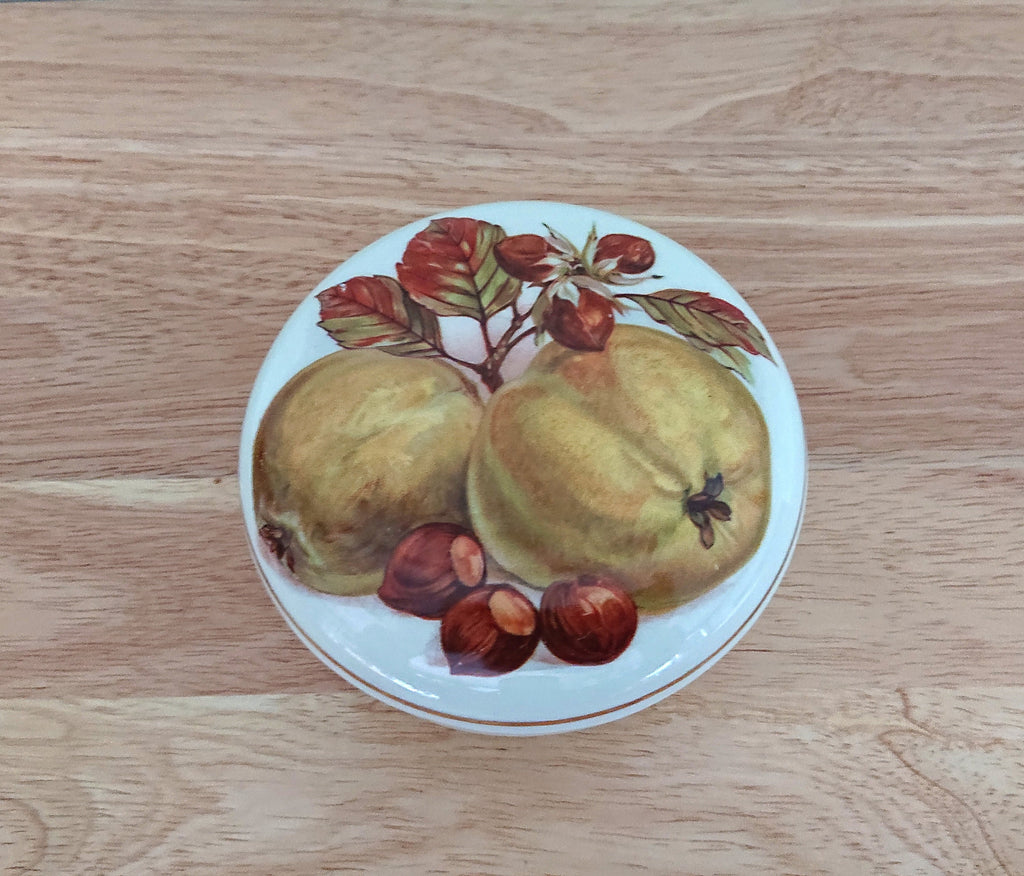 Crown Devon Trinket Dish Bone China Porcelain Jewellery Dish/Tray Ring Vintage Dish Autumn Fruits Staffordshire England