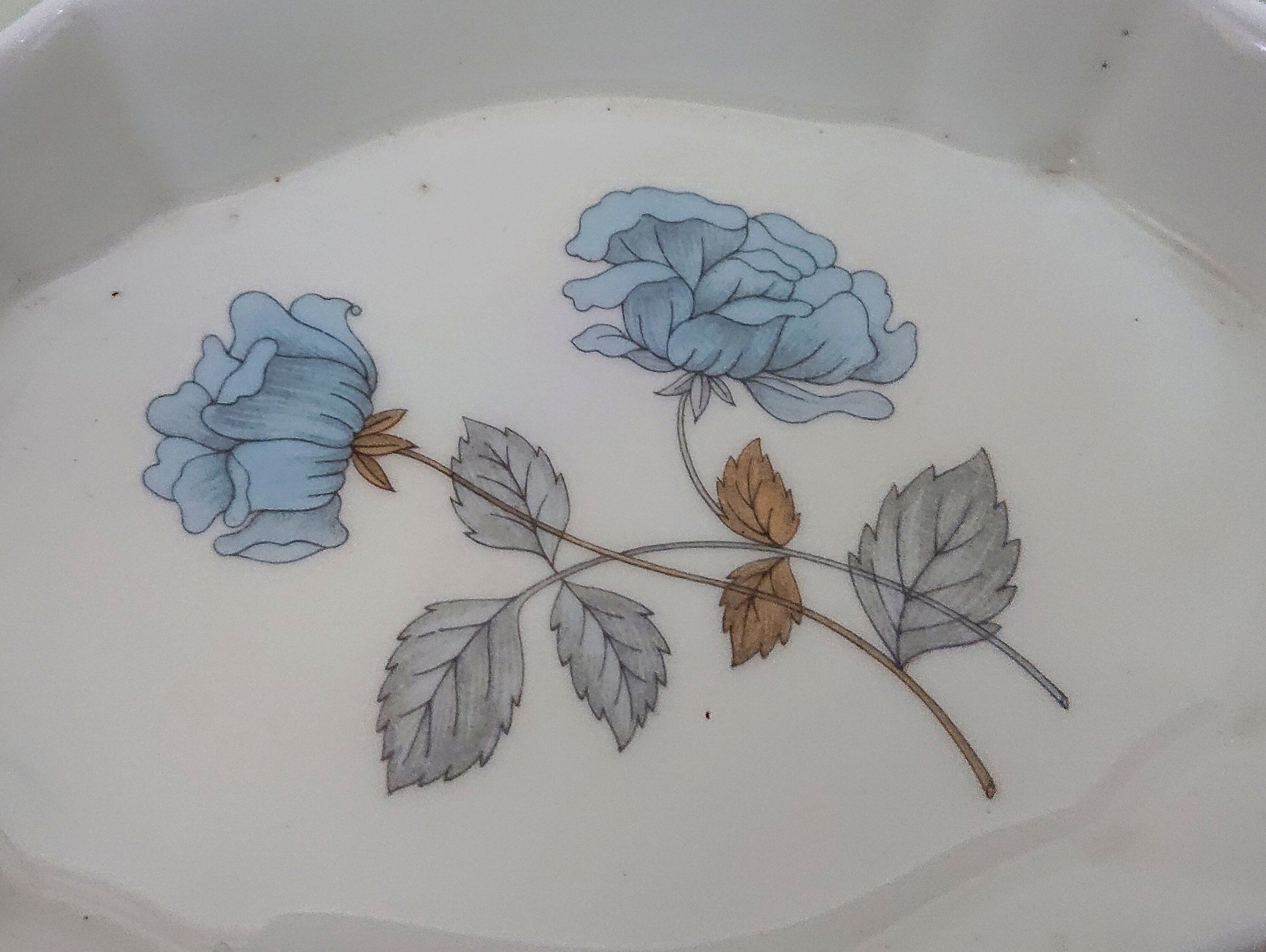 Wedgwood 'Ice Rose' Trinket Dish Pin Dish Porcelain Ceramic Bone China Blue Floral Trinket Dish Vintage Wedgwood