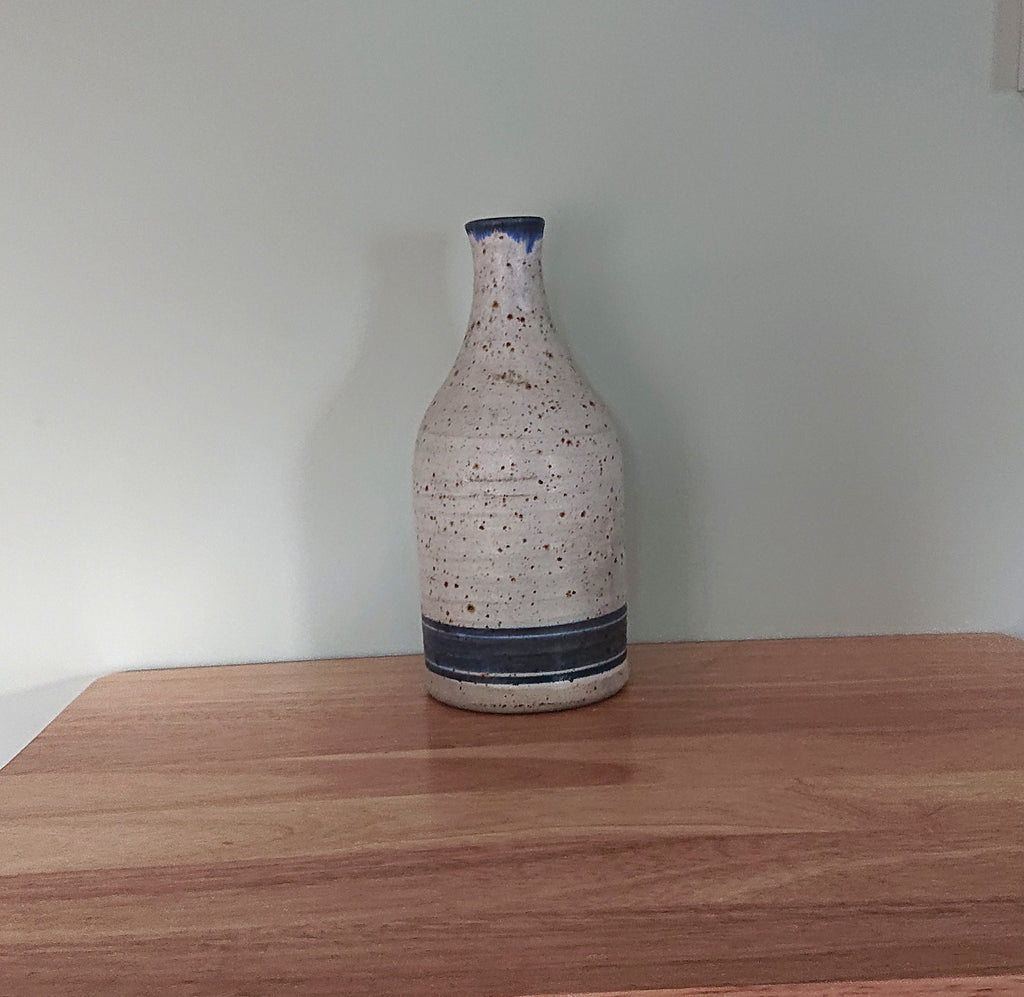 Vintage Snaps Stoneware Bottle SNAPS SCHNAPPS Flask Bottle Denmark Pottery 60s Blue and White Stoneware Jar and Container Flask