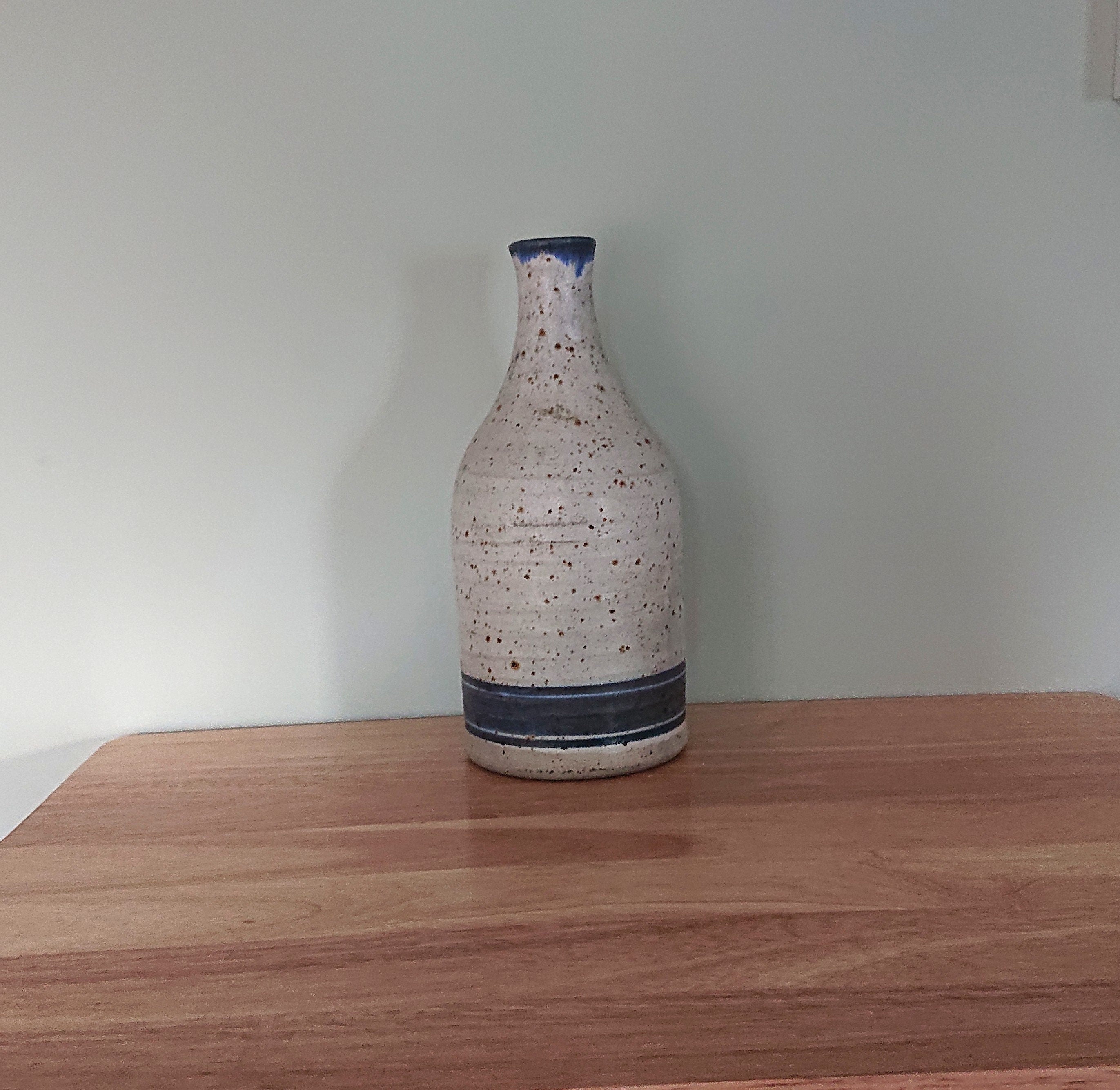 Vintage Snaps Stoneware Bottle SNAPS SCHNAPPS Flask Bottle Denmark Pottery 60s Blue and White Stoneware Jar and Container Flask