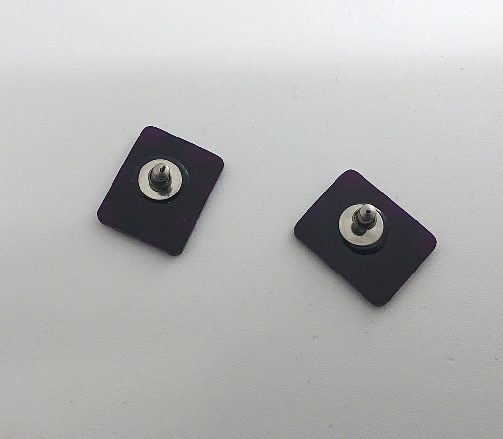 Retro Faux Mother of Pearl Earrings Square Stud Earrings Retro 60's Costume Jewellery Jewelry Gift for her
