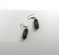 Vintage Glass Black, Pink and Gold Earrings Dangle Drop Hook Earrings Costume Jewellery Jewelry Gold, Black Hand Made Earrings