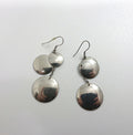 Earrings Vintage Silver Chrome Metal Dangle Drop Earrings Retro Disc Industrial Hook Earrings Costume Jewellery Jewelry