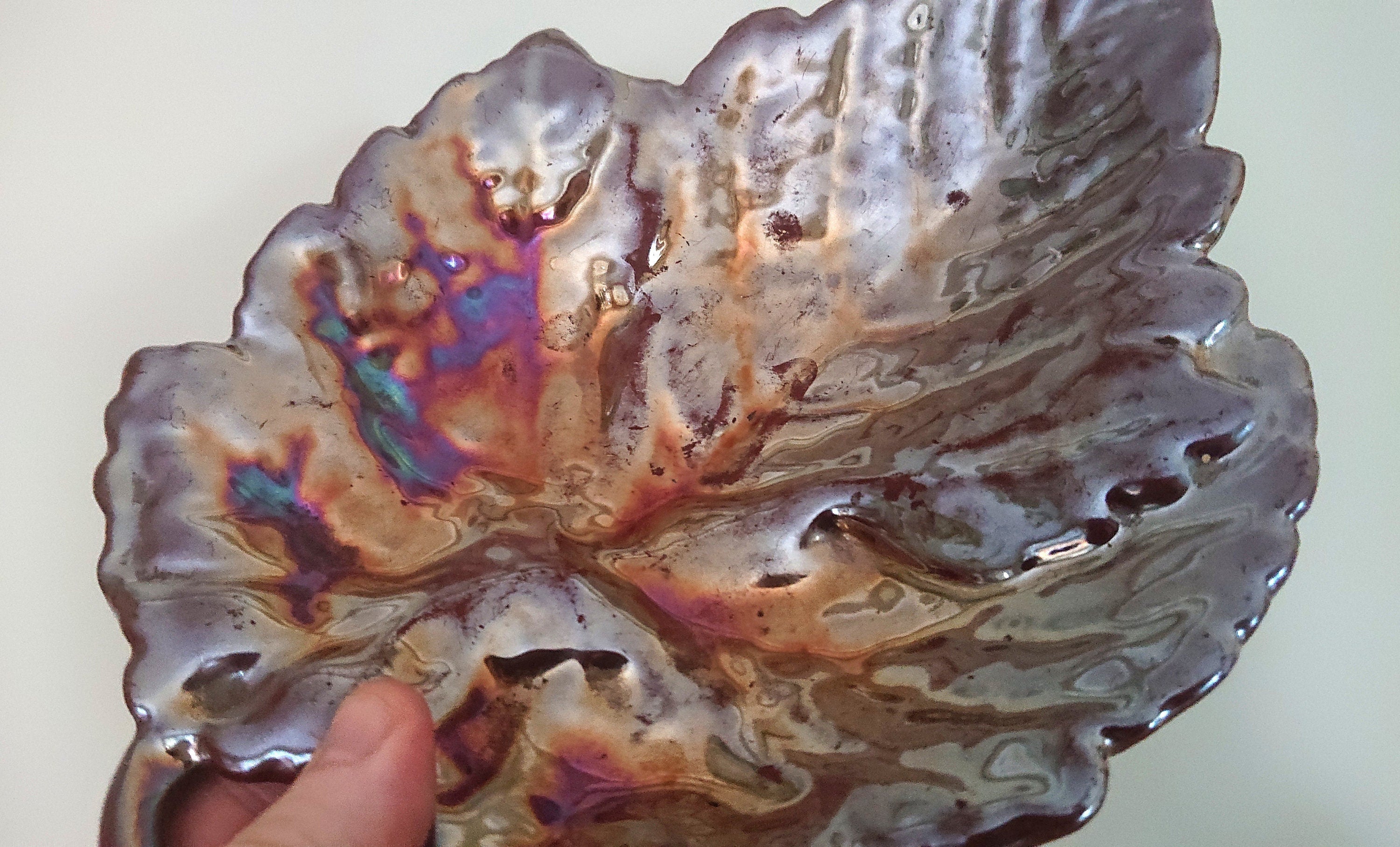 Vintage Leaf Dish Metal Maple Leaf with Lustre effect Cast Iron Key Dish Decorative Ornamental Leaf Décor Homeware VERY HEAVY