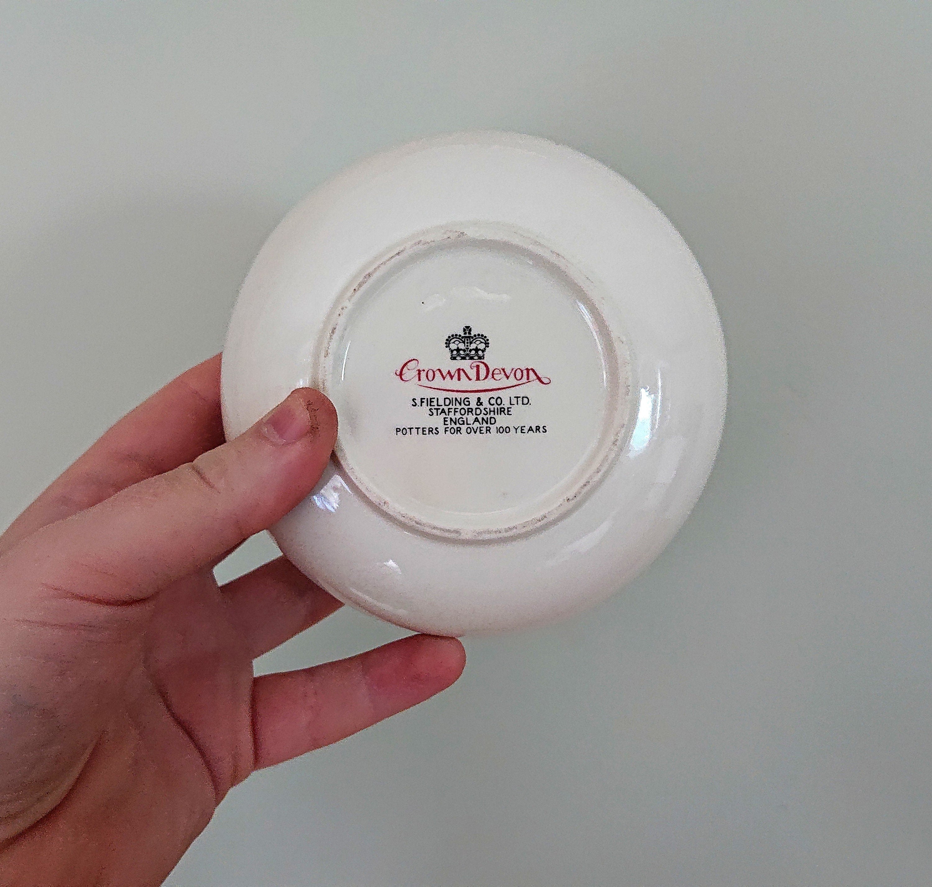 Crown Devon Trinket Dish Bone China Porcelain Jewellery Dish/Tray Ring Vintage Dish Autumn Fruits Staffordshire England