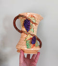 Vintage Jug Hand Painted Art Deco VINE Jug / Vase, Made in England Earthenware Pottery