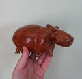 Carved Vintage Hippopotamus Carving Africa Treen Wood Wooden African Hippo Hand Sculptured Animal Figurine Ornament Sculpture