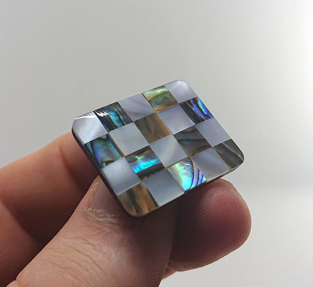 Retro Faux Mother of Pearl Earrings Square Stud Earrings Retro 60's Costume Jewellery Jewelry Gift for her