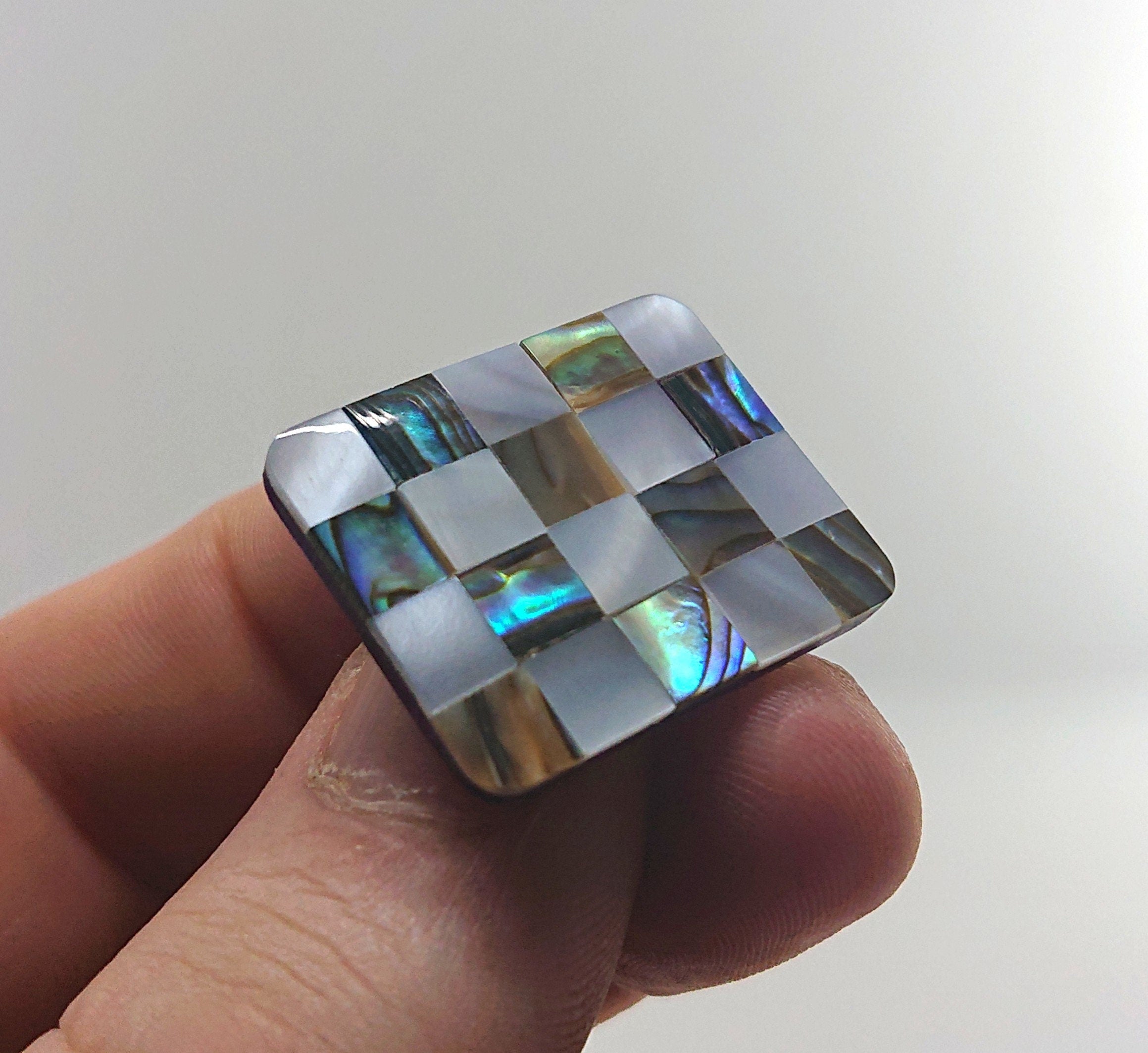 Retro Faux Mother of Pearl Earrings Square Stud Earrings Retro 60's Costume Jewellery Jewelry Gift for her