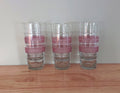 Vintage Frosted Drinking Glasses Water Tumbler Retro Pink Frosted 60's Drinking Glasses Set of 6 Cocktail Glasses Pitcher