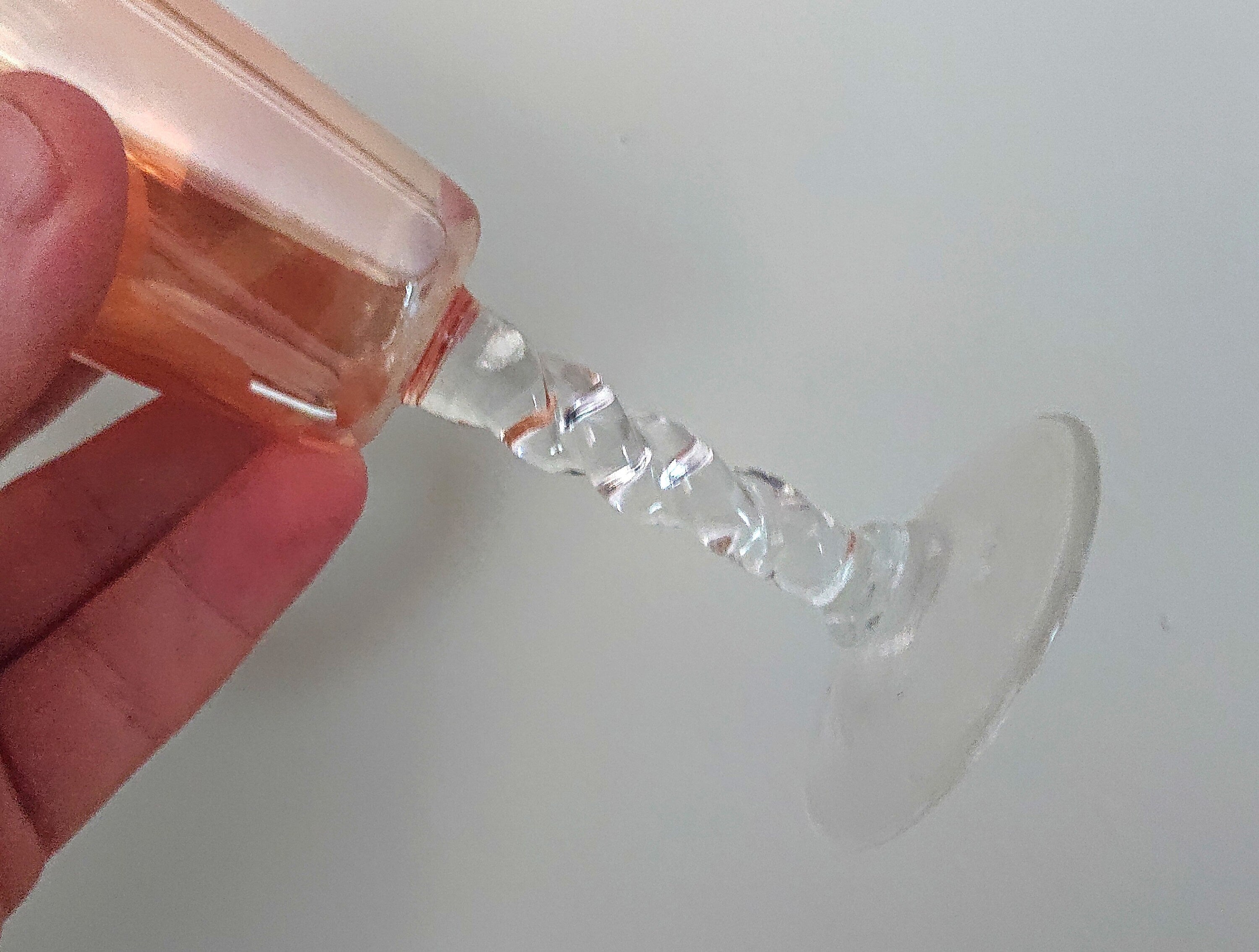Vintage Sherry Glasses Set of 3 Pink/Orange Kitsch Vintage Barware Drinking Glasses Mid Century