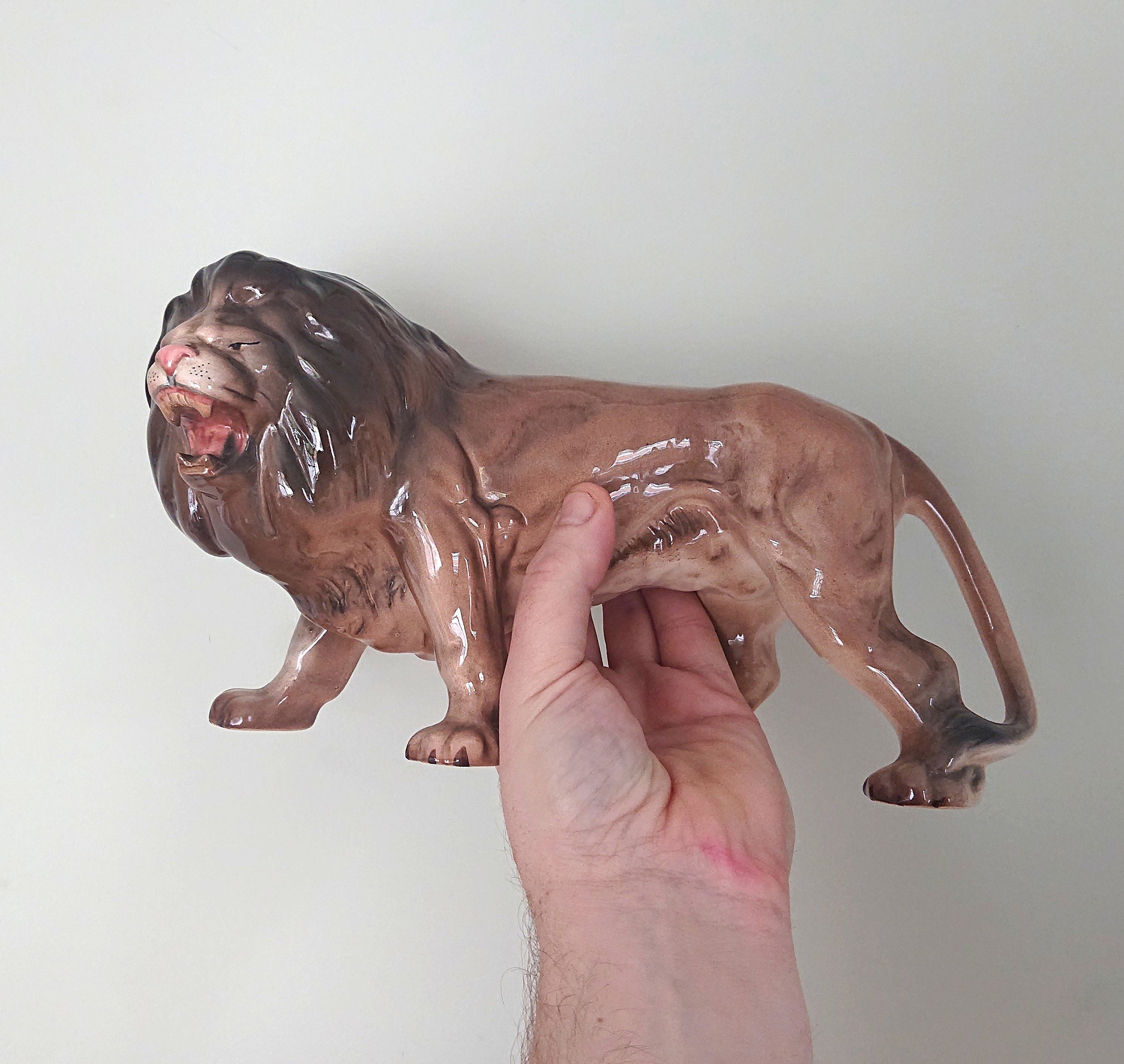 Vintage Melba Ware Lion Figurine Collectable Ceramic Animal Figure Lion Statue Figure Ceramic Lion Large Male Lion Decorative Ornamental