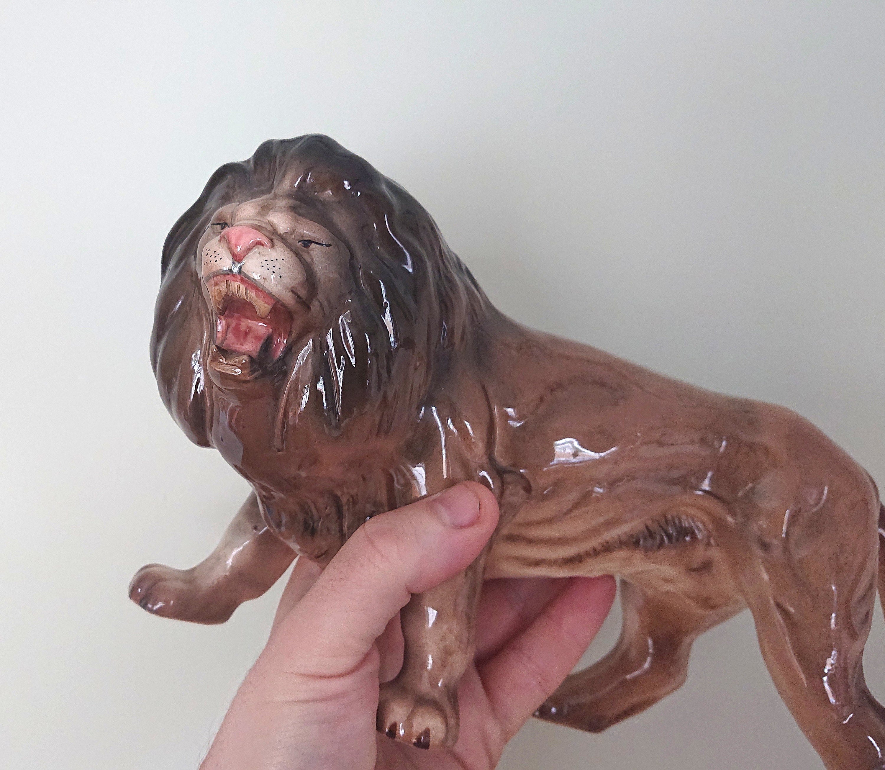 Vintage Melba Ware Lion Figurine Collectable Ceramic Animal Figure Lion Statue Figure Ceramic Lion Large Male Lion Decorative Ornamental