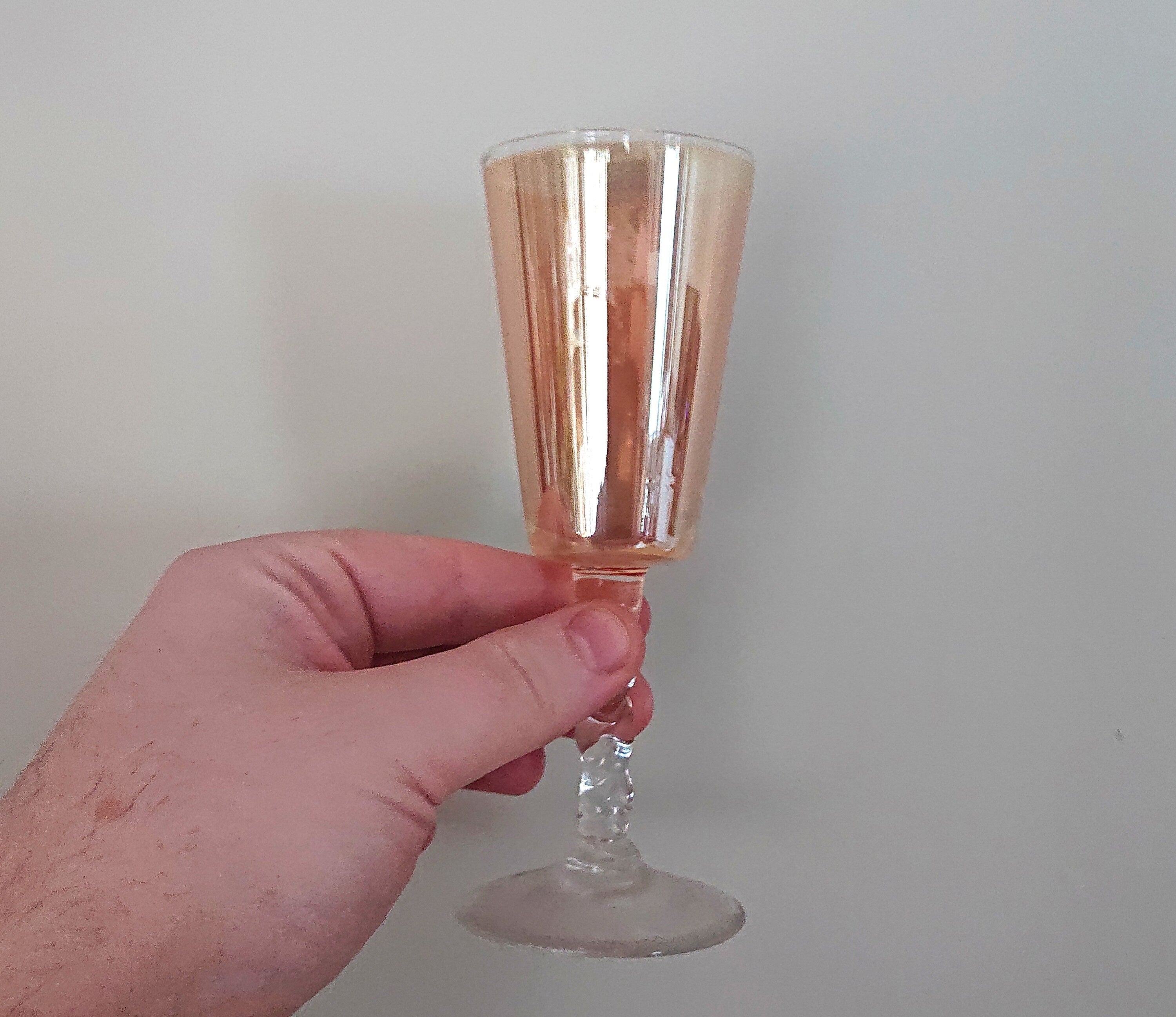 Vintage Sherry Glasses Set of 3 Pink/Orange Kitsch Vintage Barware Drinking Glasses Mid Century