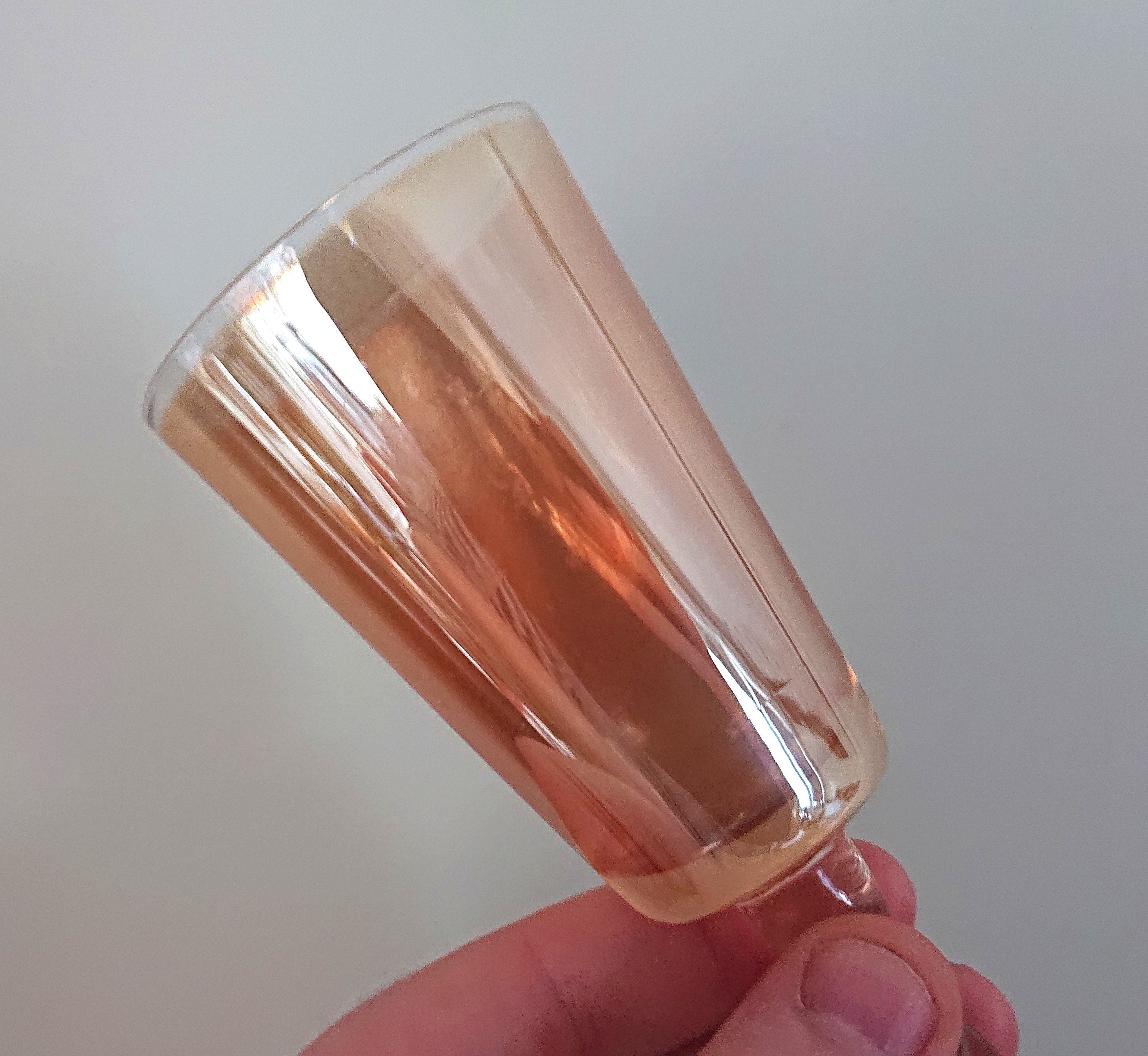Vintage Sherry Glasses Set of 3 Pink/Orange Kitsch Vintage Barware Drinking Glasses Mid Century