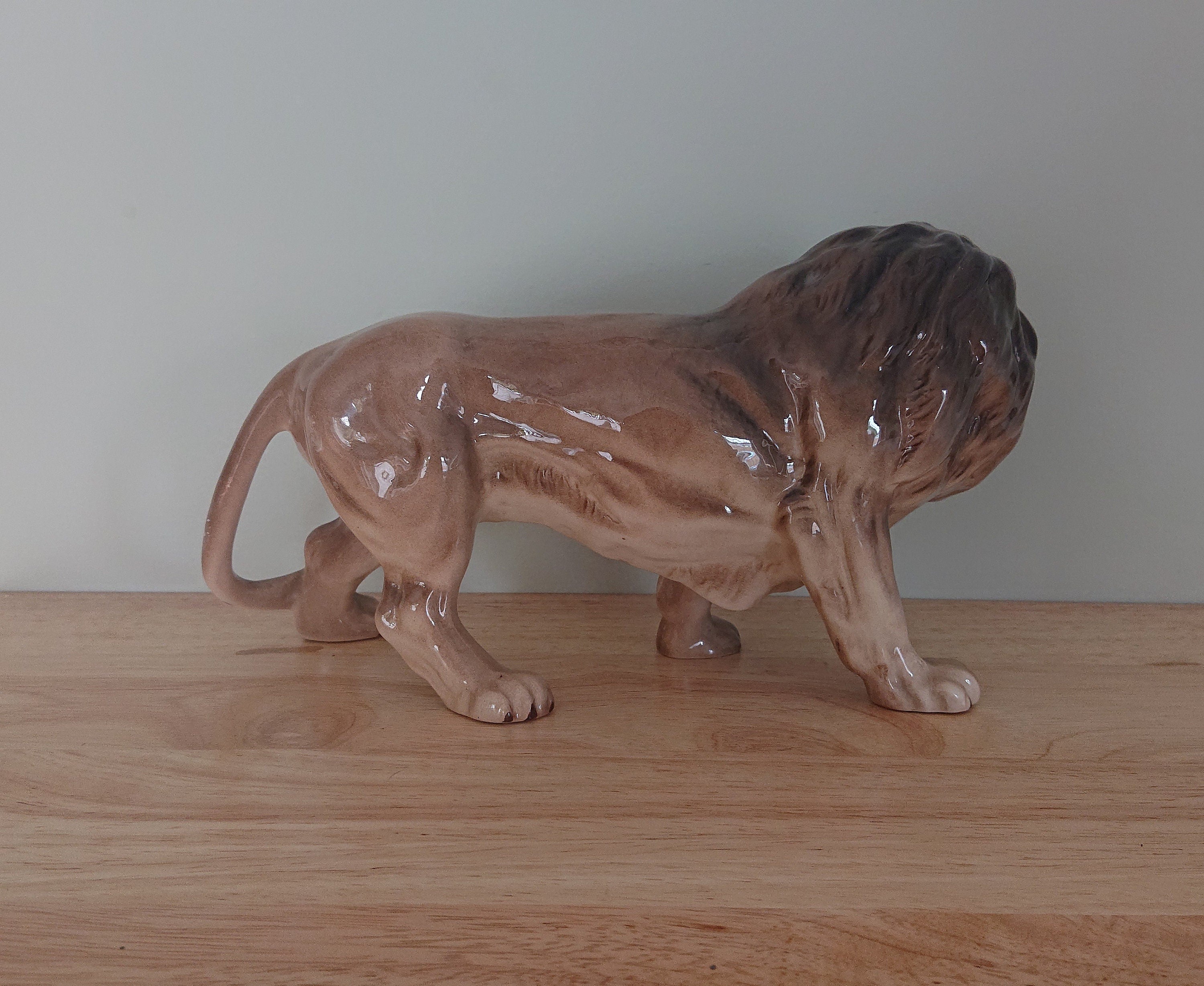 Vintage Melba Ware Lion Figurine Collectable Ceramic Animal Figure Lion Statue Figure Ceramic Lion Large Male Lion Decorative Ornamental