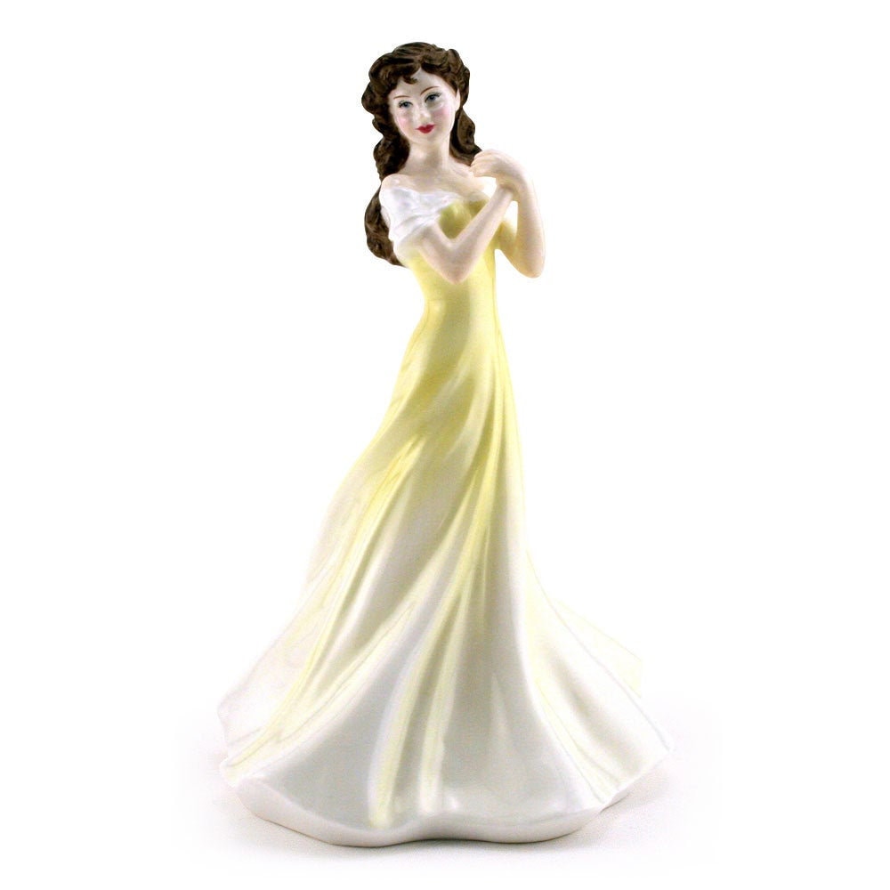 Kathryn HN4040  Royal Doulton Figurine Series: Chelsea Pretty Lady Figurine Vintage Doulton Lady Statue Light Yellow Porcelain Figurine