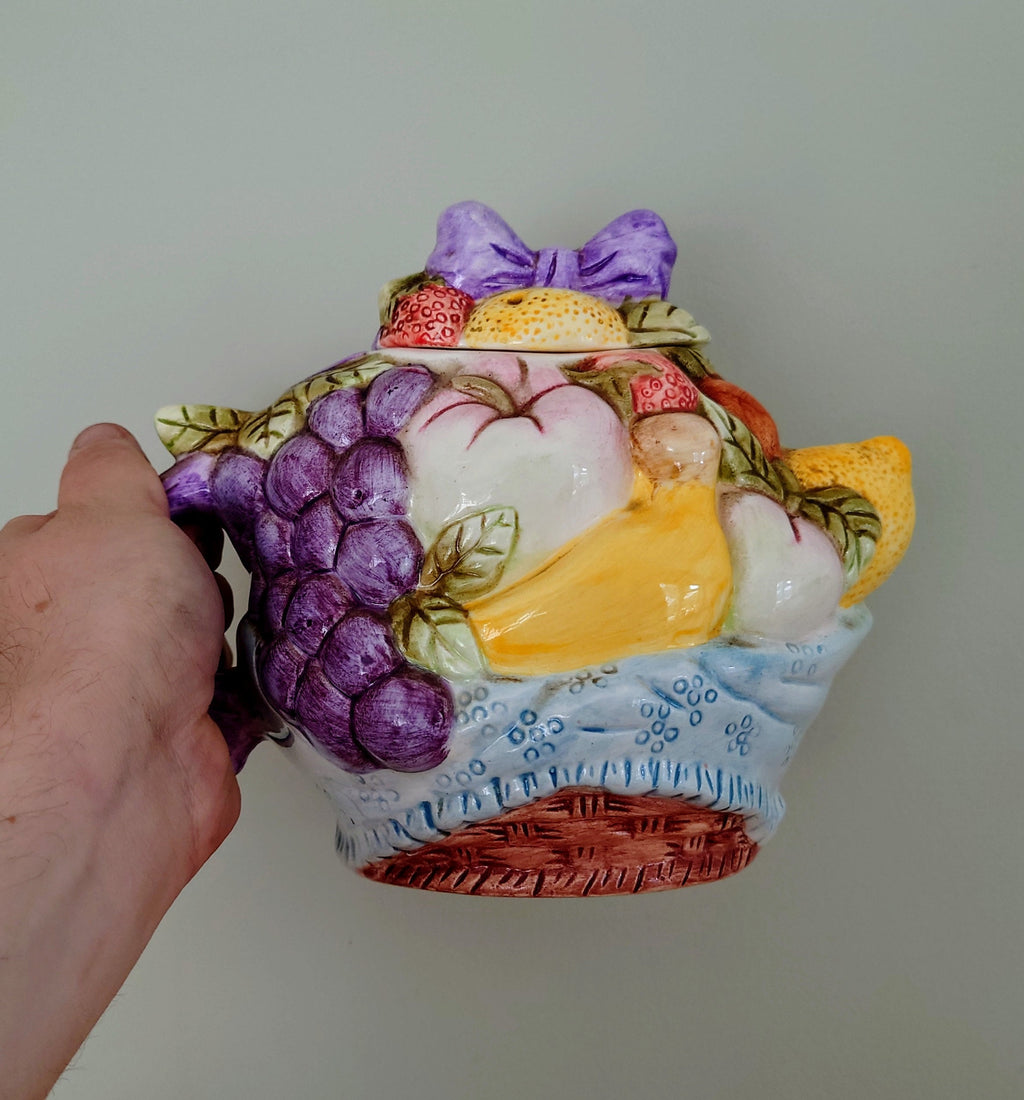 Vintage Fruit Teapot, Country Cottage Collectible by Heritage Mint Ltd