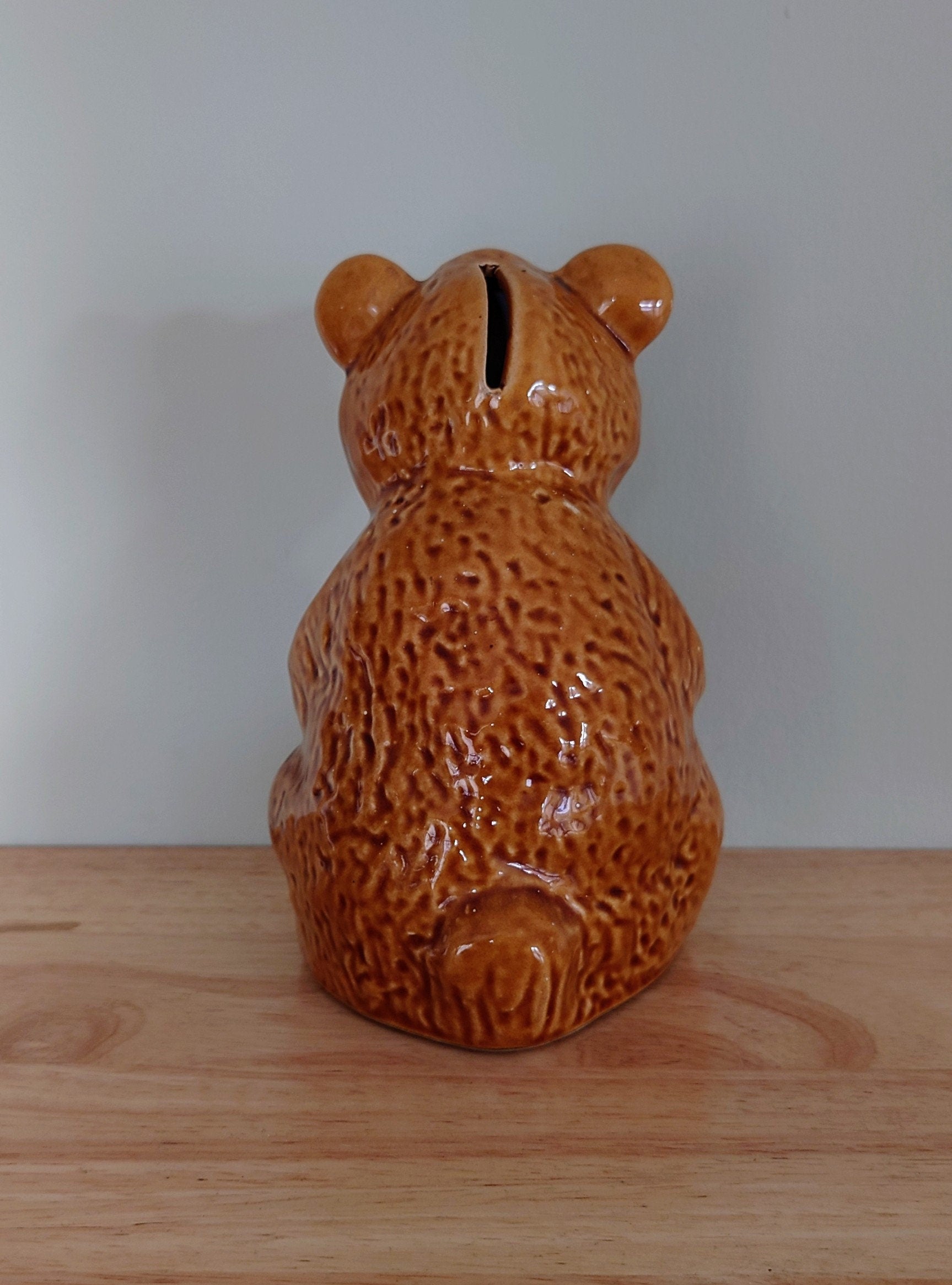 Vintage Teddy Bear Money Box Piggy Bank Children's Nursery Décor Cash Box