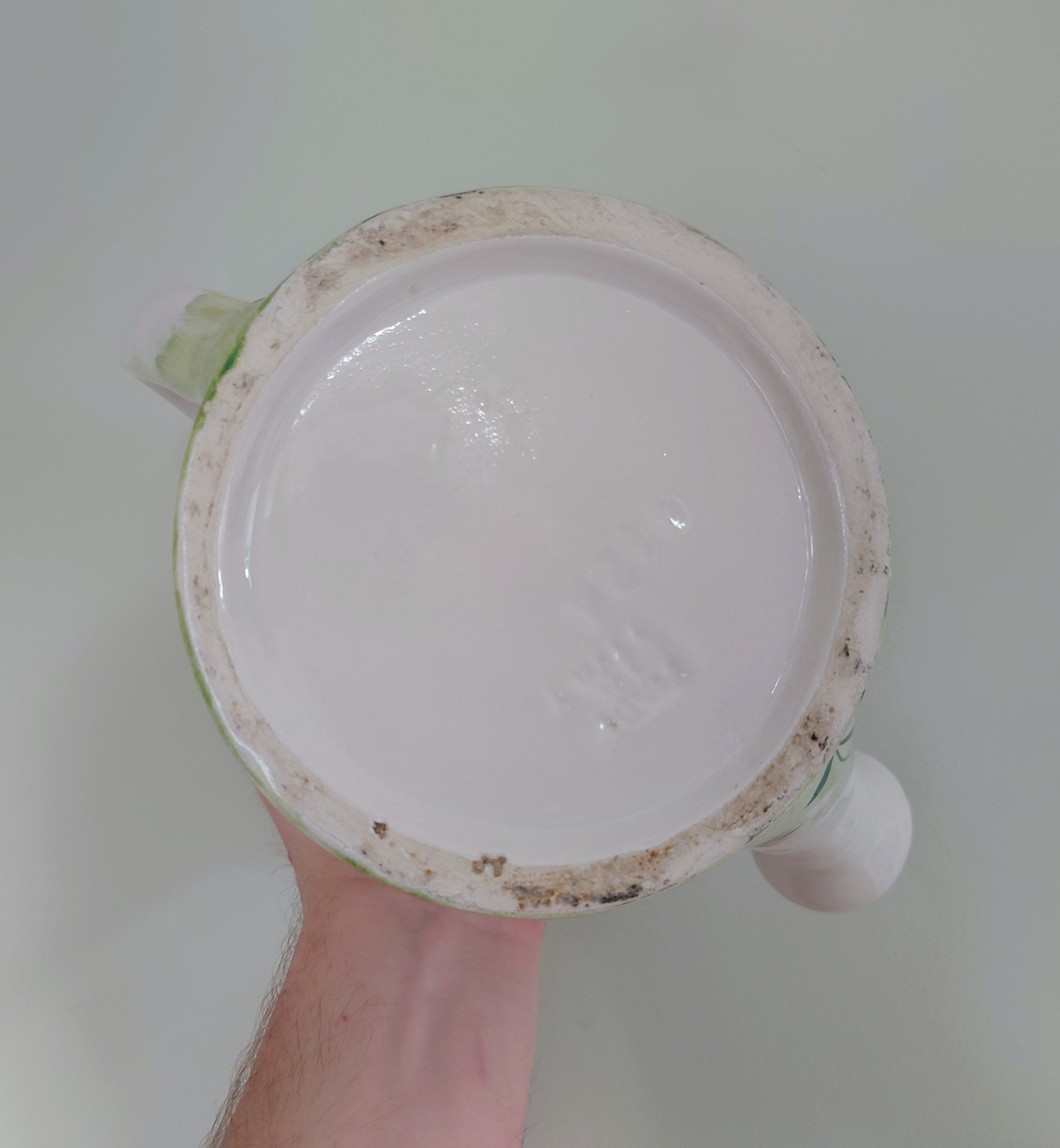 Vintage Ceramic Planter Watering Can Indoor Kitsch Planter Floral Pottery Plant Pot Mid Century Modern Flower Planter