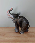 Vintage Ceramic Elephant Figurine, Bone China, Mid-Century Japan