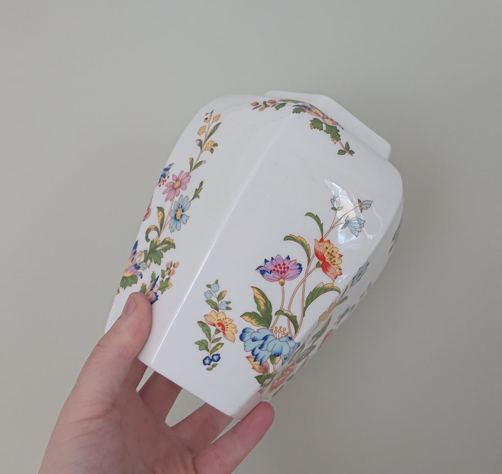 Large Ginger Jar & Lid Cottage Garden Aynsley Fine Bone China Porcelain Made in England Cottage Garden Pattern Collectable Gift Vintage