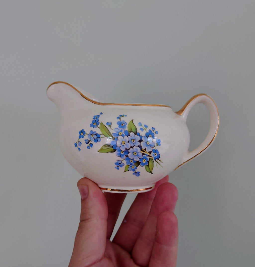 Ceramic Teaset Teapot, Sugar Bowl, Milk Jug Ceramic Set Vintage 1950's Gold Stamped Heatmaster Floral Tea Service