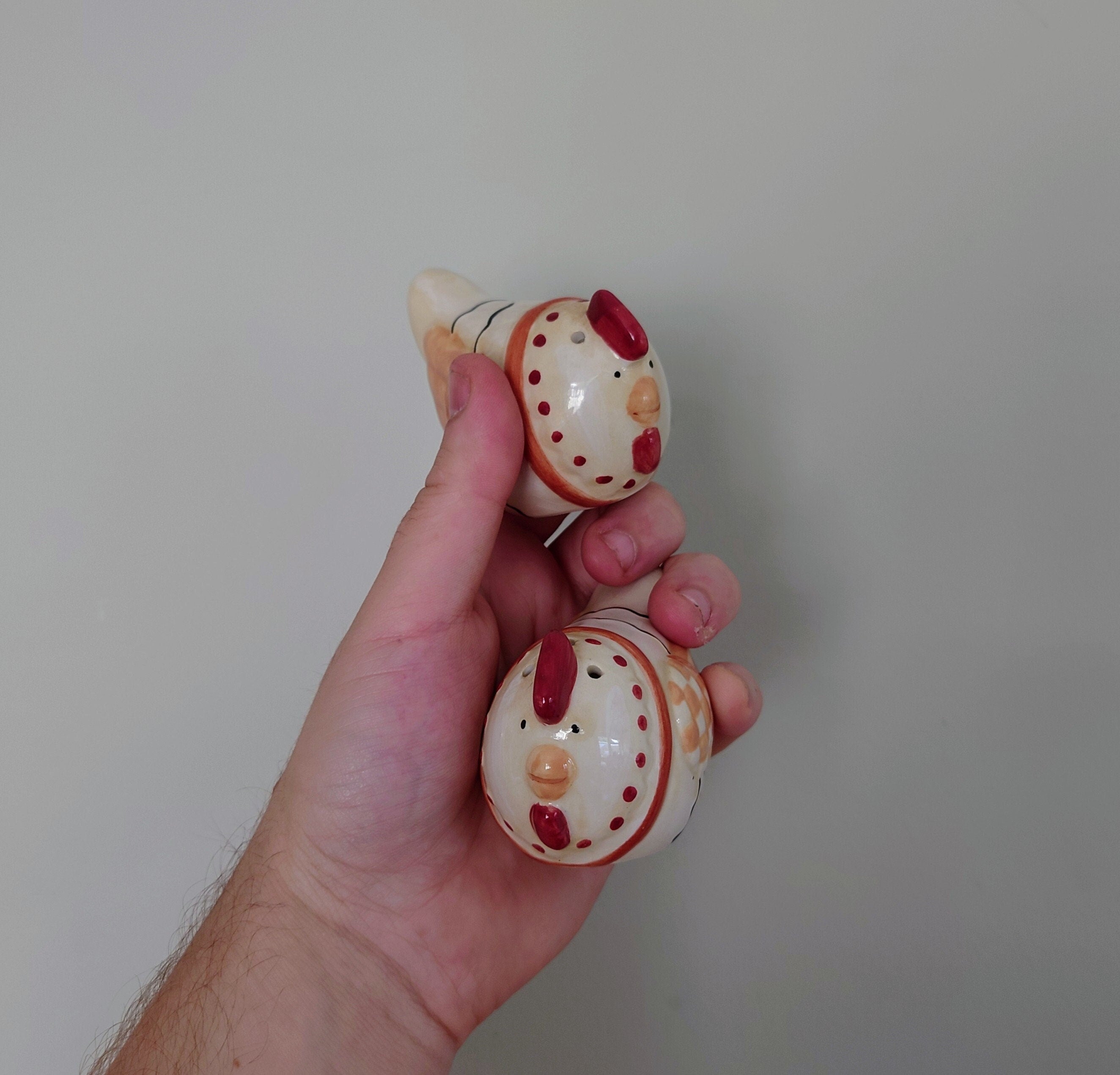 Vintage Salt and Pepper Shaker Rooster Cockerel Cock Ceramic Novelty Shakers Animal/Farmyard Kitchenalia Pottery Tableware Dispensers