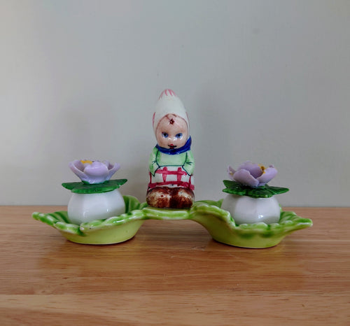 Ceramic Salt and Pepper Shaker Vintage Cruet Set Floral Flower Bud Salts Salt and Pepper Cruet Gift Idea Retro 1960's Kitsch Cute