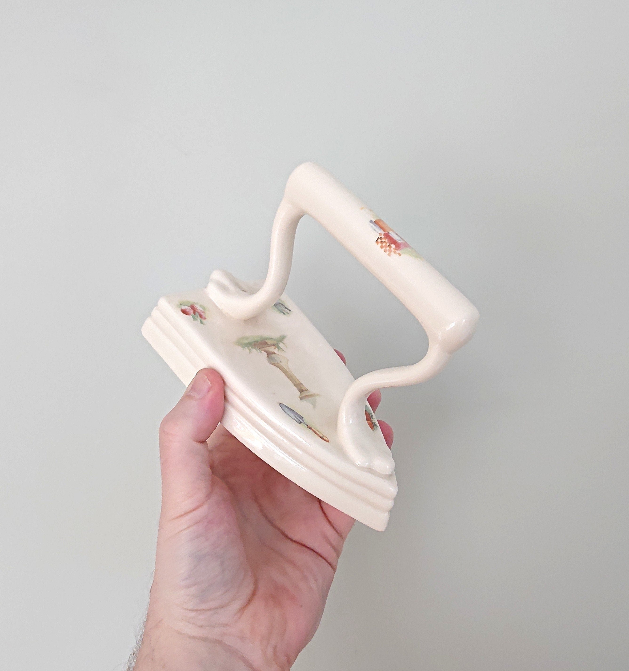 Aynsley Ceramic Flat Iron Edwardian Kitchen Garden Fine Bone China Porcelain Made in England Pattern Collectable Gift Vintage