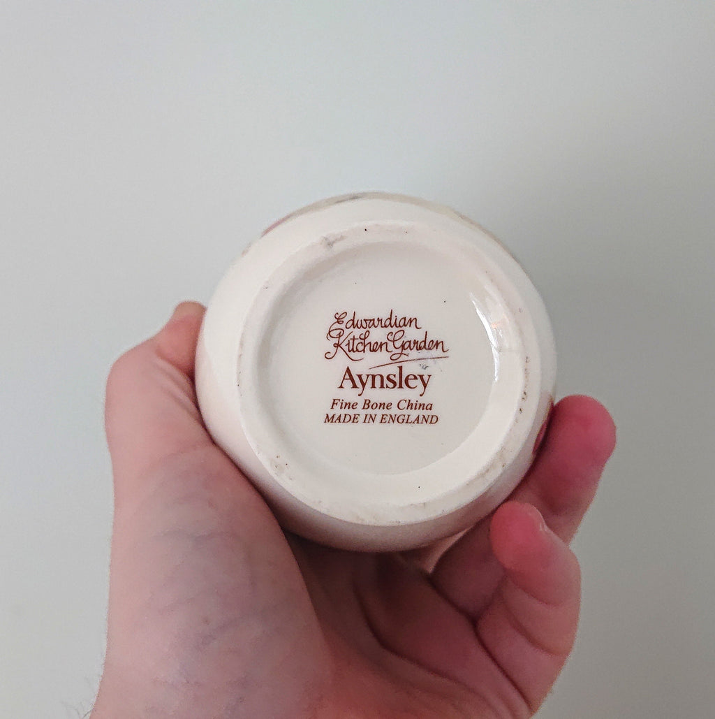 Aynsley  Vase Edwardian Kitchen Garden Fine Bone China Porcelain Made in England Pattern Collectable Gift Vintage Flower Vase